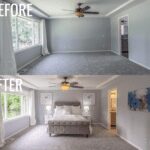 Bedroom before and after staging