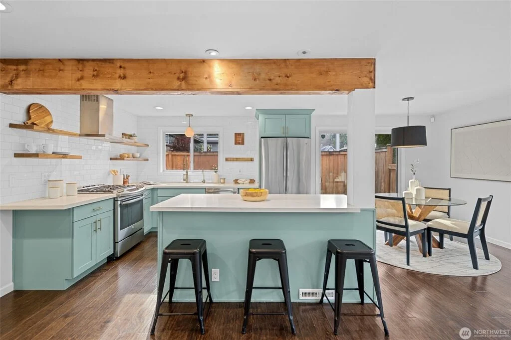 Staged kitchen on Mercer Island by IntExt Staging