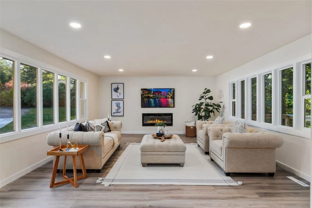 Staged living room in Normandy Park by IntExt Staging